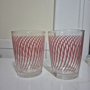 Red Patterned Glass Tumblers